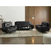 Beliani Trivietė sofa LEIRA, juoda, iš eko odos