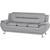Beliani Trivietė sofa LEIRA, pilka, iš ekologiškos odos