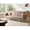 Beliani Trivietė sofa-lova HJULBY Šviesiai ruda