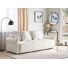 Beliani Trivietė sofa-lova KRAMA, boucle balta su patalynės dėže