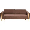 Beliani Trivietė sofa-lova KVAM Boucle ruda su daiktadėže