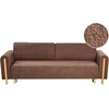 Beliani Trivietė sofa-lova KVAM Boucle ruda su daiktadėže