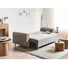 Beliani Trivietė sofa-lova KVAM, pilka, su patalynės dėže