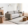 Beliani Trivietė sofa-lova KVAM, pilka, su patalynės dėže
