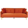 Beliani Trivietė sofa-lova LUCAN iš veliūro, oranžinė