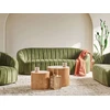 Beliani Trivietė sofa MALUNG, veliūras, tamsiai žalia