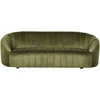Beliani Trivietė sofa MALUNG, veliūras, tamsiai žalia