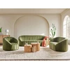Beliani Trivietė sofa MALUNG, veliūras, tamsiai žalia