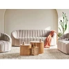 Beliani Trivietė sofa MALUNG, veliūrinė, smėlio spalvos