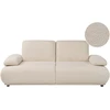 Beliani Trivietė sofa NACKA, buklė audinys, smėlio spalvos