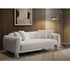 Beliani Trivietė sofa PORI, kreminė balta