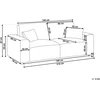 Beliani Trivietė sofa SANDORA iš velveto audinio, kreminė balta