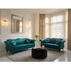 Beliani Trivietė sofa „SKIEN“, žydra veliūrinė