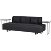 Beliani Trivietė sofa SOKNA juoda su staliukais