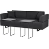 Beliani Trivietė sofa SOKNA juoda su staliukais