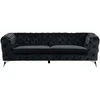 Beliani Trivietė sofa SOTRA aksominė juoda