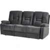 Beliani Trivietė sofa su elektrine relaksacijos funkcija BERGEN Velūras tamsiai pilka