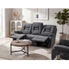 Beliani Trivietė sofa su elektrine relaksacijos funkcija BERGEN Velūras tamsiai pilka