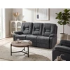 Beliani Trivietė sofa su elektrine relaksacijos funkcija BERGEN Velūras tamsiai pilka