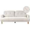 Beliani Trivietė sofa TUVE, balta boucle medžiaga