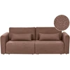 Beliani Trivietė sofa VAXHOLM Boucle ruda su daiktadėže