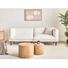 Beliani Trivietė sofa VORGOD Boucle Kreminės spalvos