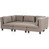 Beliani U formos modulinė sofa 5 asmenims UNSTAD ruda su pufu