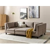 Beliani U formos modulinė sofa 5 asmenims UNSTAD ruda su pufu