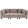 Beliani U formos modulinė sofa 5 asmenims UNSTAD ruda su pufu