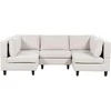 Beliani U formos modulinė sofa 5 asmenims UNSTAD šviesiai smėlio spalvos