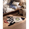Beliani Vaikiškas kilimas VOYAGER smėlio spalvos / juodas 85 x 135 cm medvilninis