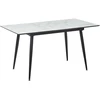 Beliani Valgomojo stalas EFTALIA baltas marmuras 120/150 cm 80 cm