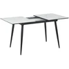 Beliani Valgomojo stalas EFTALIA baltas marmuras 120/150 cm 80 cm