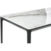 Beliani Valgomojo stalas JOLLEIN baltas marmuras 140 cm 80 cm stiklas