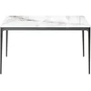 Beliani Valgomojo stalas JOLLEIN baltas marmuras 140 cm 80 cm stiklas