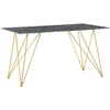 Beliani Valgomojo stalas KENTON juodo marmuro spalvos 140x80 cm grūdinto stiklo