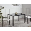 Beliani Valgomojo stalas LAVOS, juodas, 120 cm x 80 cm, grūdintas stiklas