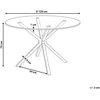 Beliani Valgomojo stalas MESTON, juodas, 120 cm, grūdintas stiklas