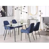 Beliani Valgomojo stalas MIDLAND juodas 140 cm 80 cm grūdintas stiklas