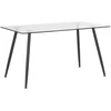 Beliani Valgomojo stalas MIDLAND juodas 140 cm 80 cm grūdintas stiklas