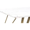 Beliani Valgomojo stalas MOLDEN marmuro imitacija/auksinis 150 cm 80 cm