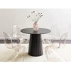 Beliani Valgomojo stalas PLATO juodas 100 cm metalinis