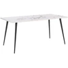 Beliani Valgomojo stalas SANTIAGO baltas marmuras 160 cm 80 cm