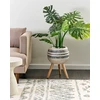 Beliani Vazonas su kojelėmis ATHYRIUM 38 cm smėlio spalvos