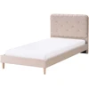 Beliani Velvetinė lova CORSAINT 90 x 200 cm, smėlio spalvos