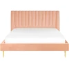 Beliani Velvetinė lova MARVILLE 180 x 200 cm persiko spalvos