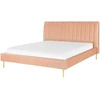 Beliani Velvetinė lova MARVILLE 180 x 200 cm persiko spalvos
