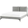 Beliani Velvetinė lova MELLE 140 x 200 cm pilka