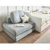 Beliani Viengulė išskleidžiama sofa OLDEN, šenilinė, mėlyna