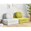 Beliani Vienvietė išskleidžiama sofa OLDEN, velvetas, kreminė balta